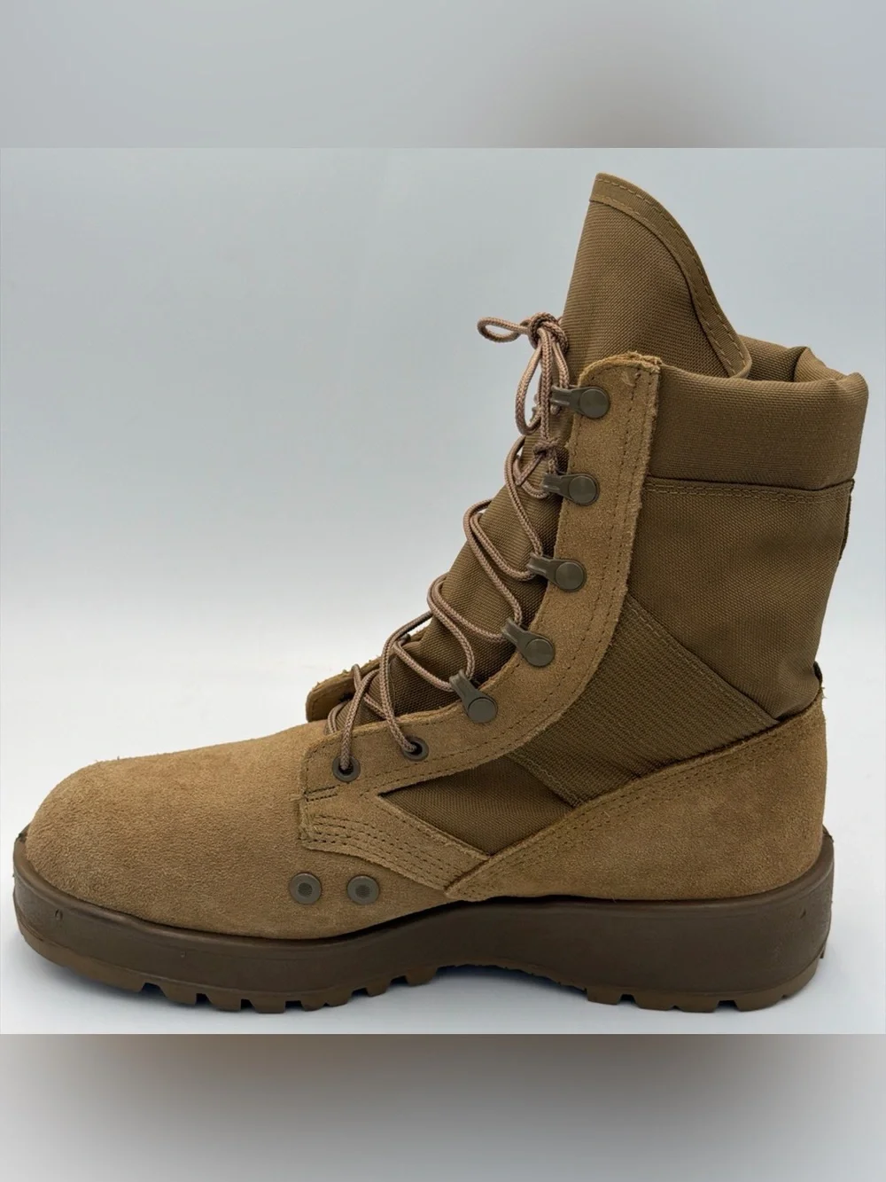 Vibram Tan Hot Weather Combat Boots Coyote Men's Size 10R Canvas Military Boots